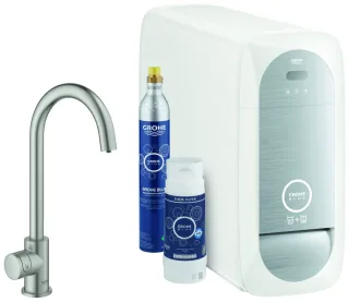 Grohe Blue Home Mono Starter Kit 31498 Bluetooth/WIFI C-Auslauf supersteel, 31498DC1 31498DC1