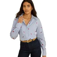 Love & Roses Langarmhemd Love & Roses Langarmhemd mit Stickerei, Regular (1-tlg)