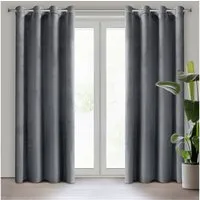Eurofirany Vorhang VELVET (2 St), Ösen, blickdicht, Samt, 2er-Set Ösenschals aus Velvet, mit mittlerem Verdunkelungsgrad