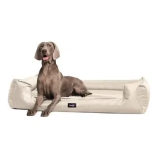 Tierlando GOOFY - Orthopädisches Hundebett aus Polyester inkl. Matratzenschoner creme 1,1 m, 22 cm, 90 cm