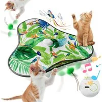 marmortrend Sehnsucht nach Einzigartigkeit Tier-Intelligenzspielzeug Automatisches Katzenspielzeug Selbstbeschäftigung Mäusefangspiel, Elektrisches Tierspielzeug mit 1800 Akku,Automatisches Standby und Starten Interaktives katze spielzeug mit Feder,M