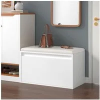 en.casa Schuhbank, Schuhbank »Degerfors« mit Schublade 80 x 39 x 45 cm Weiß