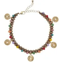LASCANA Fußkette mit Anhänger, mit Schmuckperlen und Schmucksteine