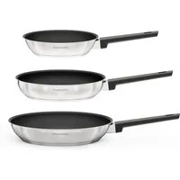 Hanseatic Pfannen-Set SMART, Edelstahl 18/10 (Set, 3-tlg., 1x Pfanne Ø 20 cm, 24 cm und 28 cm), Pfannen mit Antihaftbeschichtung, für alle Herdarten, inkl. Induktion