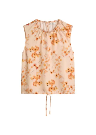 Marc OPolo Casual - Ärmelloses Print-Bluse regular Bright Orange - Gr. - 36