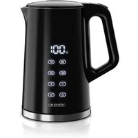 Arendo Wasserkocher aus Edelstahl, Temperatureinstellung 40°–100°C mit Anzeige, Doppelwand, 1,7 l, 2200 W, Teekocher mit Temperaturanzeige, Überhitzungsschutz, Warmhaltefunktion