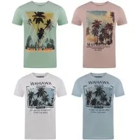 riverso T-Shirt Herren Printshirt RIVLukas 4er Pack Regular Fit (Vorteilspack, 4-tlg) Kurzarm Tee Shirt mit Rundhalsausschnitt aus 100% Baumwolle