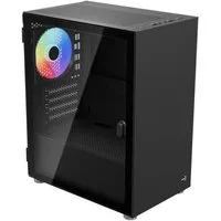 Aerocool PC-Gehäuse CS-111-G-BK-v1 (schwarz, Tempered Glass)