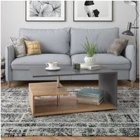 Vicco Couchtisch Guillermo, Anthrazit/Sandeiche, 91 x 52.6 cm (1-St)