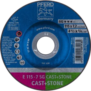 PFERD TOOLS Schruppscheibe E Leistungslinie SG CAST+STONE für Guss/Stein - 62911625