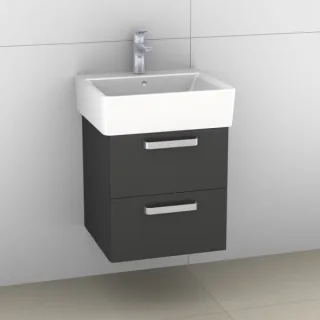 Artiqua 412 Waschtischunterschrank für Connect Cube E7138, Anthrazit Hochglanz, 412-WU2L-I28-7015-51 412-WU2L-I28-7015-51