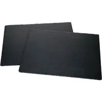 MamboCat Servierplatte 2x Schieferplatten 40 x 30 cm Tisch-Set Untersetzer Servierplatte, Schiefer