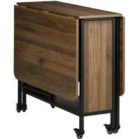 BBWL Klapptisch Klappbarer Esstisch mobil für 6 Personen, 130x80x74 cm, mit Ablage (6 Rollen mit Bremsen, platzsparend für kleine Räume, robustes Melamin beschichtetes Spanplatten-Design, bis 50 kg belastbar, ideal für Küche und Wohnzimmer)