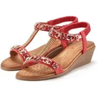 Vivance by Lascana Sommerschuh, offener Schuh, Sandale, Keilsandalette, Sandalette mit elastischen Riemchen und Keilabsatz
