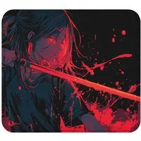 Sunnywall Gaming Mauspad Speed Mousepad XXL Premium 4 mm - Crimson Katana Girl Anime Japan (inkl. Wallpaper, Sunnywall XXL Premium Gaming Mauspads), 45x40, 80x30, 90x40 cm, rutschfest, vernähte Ränder, Tischunterlage