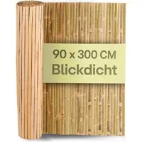 Praknu Balkonsichtschutz Balkon Sichtschutz Holz - FSC® Zertifiziertes, Natürliches Schilf (Einzelartikel) Einsetzbar Im Innen- Und Außenbereich - Sichtschutz für Garten, Zaun