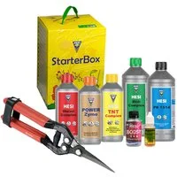 HESI Pflanzendünger HESI Starterbox Erde + Ernteschere - Grow Komplett-Set, Vorteilspack