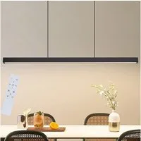 Nettlife LED Pendelleuchte Modern Schwarz Fernbedienung 108/148.5 cm 37/50W Hängelampe Esszimmer, LED fest integriert, Dimmbar, Esstisch Pendellampe für Küche Bar Wohnzimmer Schlafzimmer Büro