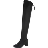 Ital-Design Overknee-Stiefel aus Kunstleder mit Blockabsatz für Damen Overkneestiefel (90793396) Blockabsatz Stiefel in Schwarz