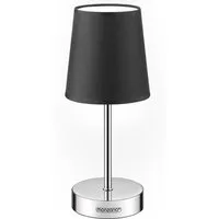 monzana Tischleuchte Lumiere, Anthrazit 1er Set, 32 cm Stoffschirm E14 Chrom Metall Wohnzimmer Büro Schlafzimmer
