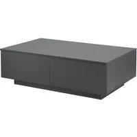 en.casa Couchtisch, »Kagiso« Wohnzimmertisch mit 4 Schubladen 95x60x31cm Dunkelgrau matt