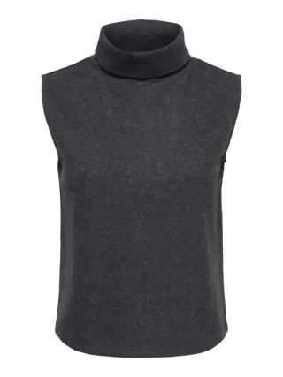 JDY - Ärmelloses Rollkragentop grau - Gr. - XS