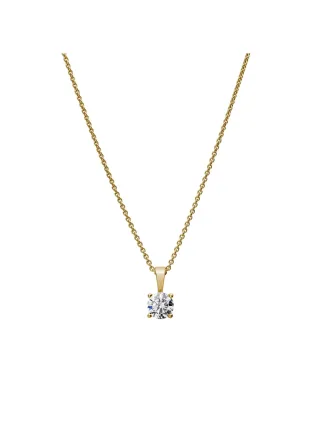 Lyomi Anhänger mit Kette 585/- Gelbgold 1 synth. Diam. 0,75 ct.