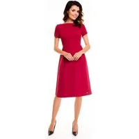 Awama Midikleid mit kurzen Ärmeln und ausgestelltem Rockteil