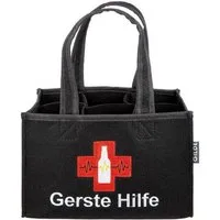 GILDE Bar-Butler 6er Flaschenträger 'Gerste Hilfe' Filz schwarz 499