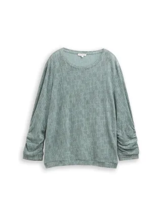 Tom Tailor - Langarmshirt mit Print irregular moss cosy print - Gr. - M