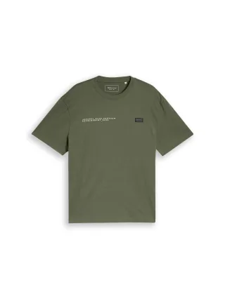 Denim Tom Tailor - Relaxed Fit T-Shirt mit Print urban olive green - Gr. - M