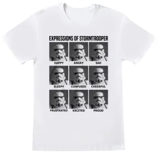Star Wars - "Expressions Of Stormtrooper" T-Shirt für Herren/Damen Unisex (Weiß)