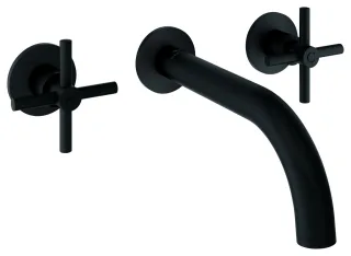 GROHE 3-Loch-Waschtisch-Batterie Atrio 20661, FMS Kreuz-Griff phantom black, 20661KF0 20661KF0