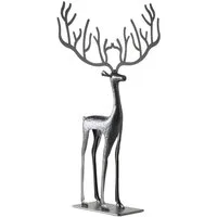 MF Tierfigur Cornelius Waldsilhouette Dekofigur Hirsch 48cm Metall Weihnachten (1 St)