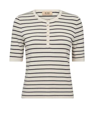 MOS MOSH - MMAliz Caliz Stripe SS Knit india ink - Gr. - XS