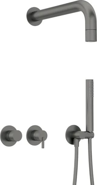 Neuesbad Serie 600 Unterputz Dusch-Set mit fester Kopfbrause Neuesbad Oberfläche: Titanium NB1NQS_D0XK1
