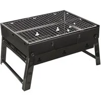 BAYLI Holzkohlegrill 35x27x20 cm Holzkohlegrill Tragbar, Klappgrill, tragbarer Koffergrill