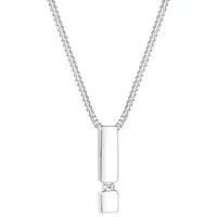 Elli DIAMONDS Kette mit Anhänger Stab Diamant 925 Sterling Silber, Rechteck