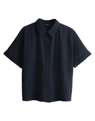 someday - Hemdbluse - Zilina structure blau - Gr. - 38