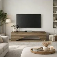 moebel17 Lowboard moebel17 TV Lowboard 150 cm Travertin-Optik Stein Beige (Einzelmöbel, 1 St., Besteht aus 1 TV Lowboard), Pflegeleichte Oberfläche, Granitoptik