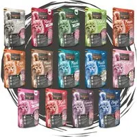 Leonardo Catfood Frischebeutel Bundle - verschiedene Sorten im parktischen Mixpaket Mix 5 (24x85g), Nassfutter für: Katzen