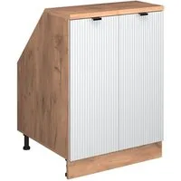 Vicco Kommode Rion, Weiß Riffel, 60 x 81.6 cm mit 2 Türen, Schrankkorpus 60 cm ... (1 St)