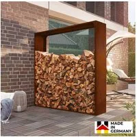 HOME DELUXE Kaminholzregal Holzlager NANGA - Made in Germany, BxTxH:180x38x180 cm, (HxBxT) 180x180x38cm, Feuerholzregal, Brennholzregal, Outdoor