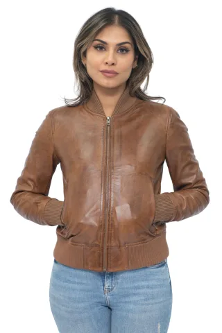 Damen MA-1 Leder Bomberjacke-Abbotsford