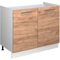 Vicco Unterschrank Fame-Line, Goldkraft Eiche/Weiß, 100 cm, AP Eiche (1-St)