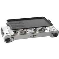 BRUNNER Gaskocher BRUNNER Camping Gaskocher 2 flammig DEVIL DOUBLE GRILL mit Grillplatte