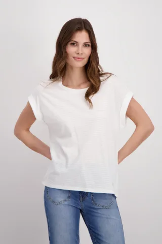 monari - Ausbrenner-Shirt weiß - Gr. - 38