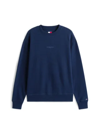 Tommy Jeans - Pullover mit Waffelstruktur blau - Gr. - M