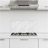KitchenYeah Küchenrückwand selbstklebend (keine Folie) Weiß - Marmor - Gold - Luxuriös, (1-tlg), Küchenrückwand, Spritzschutz, Kitchen, 60x30 cm