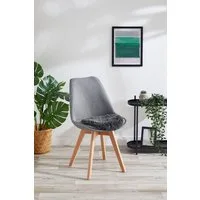OTTO home Stuhlkissen Sitzauflage Alpa, Kunstfell, 4er Set, ungepolstert, rund, Ø 34 cm, sehr weich, waschbar